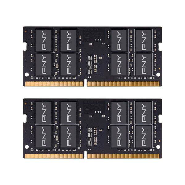 PNY 32GB(16GBx2) DDR4 2666MHz(PC4-21300) SODIMM CL19 1.2V｜MN32GK2D42666-TB