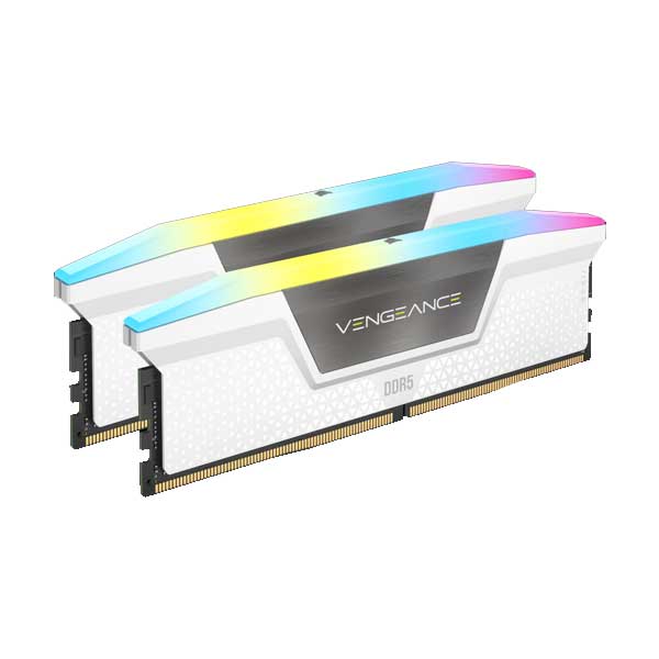 Corsair VENGEANCE RGB 32GB(16GBx2) DDR5 6400MHz(PC5-51200) UDIMM 1.4V ホワイト｜CMH32GX5M2B6400C32W