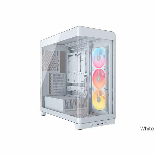 Corsair FRAME 4500X LX-R RGB iCUE LINK Panoramic Glass ミドルタワー型PCケース ホワイト｜CC-9011317-WW