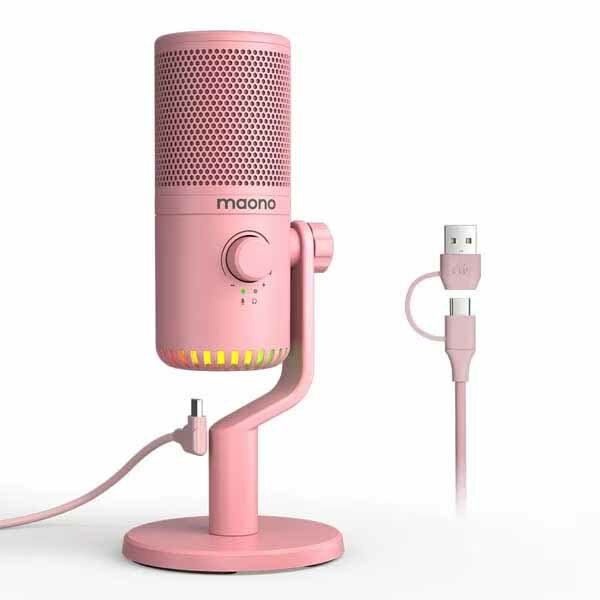 Rakuten - Maono DM30 RGB USBマイク Pink ゲーム実況/配信向け USBコンデンサーマイク ピンク｜DM30 Pink