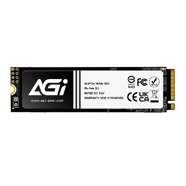 AGI AI298 容量1TB M.2(2280) 3D NAND 3.5mm Gen3 x4 NVMe SSD 3200MB/s 1700MB/s 600TB｜AGI1T0GIMAI298-CB