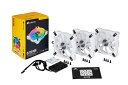 Corsair iCUE QL120 RGB White 120mm PWM Triple Fan Kit with Lighting Node CORE ファン3基とLEDコントローラー付属モデル ホワイト｜CO-9050104-WW