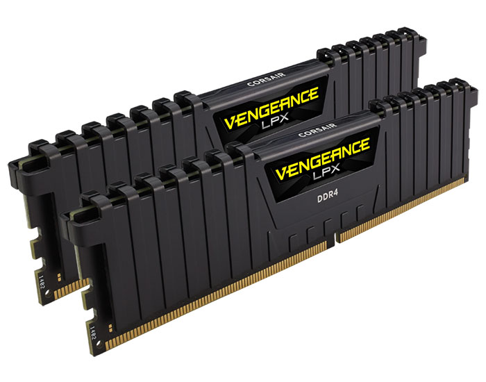 Corsair 16GB(8GBx2) DDR4 2400Mhz(PC4-19200) 16-16-16-39 Vengeance LPX CL16 288pin Long DIMM CMK16GX4M2A2400C16