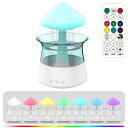 キノコ風クラウドレイン加湿器 TYPE-C給電仕様 容量300ml 2 in 1 Rain Cloud 加湿器 滝型ライト 調節可能な7色のLEDライトリモコン付き 寝室とデスク用 空焚き防止寝室 車載 オフィス 乾燥/花粉症対策