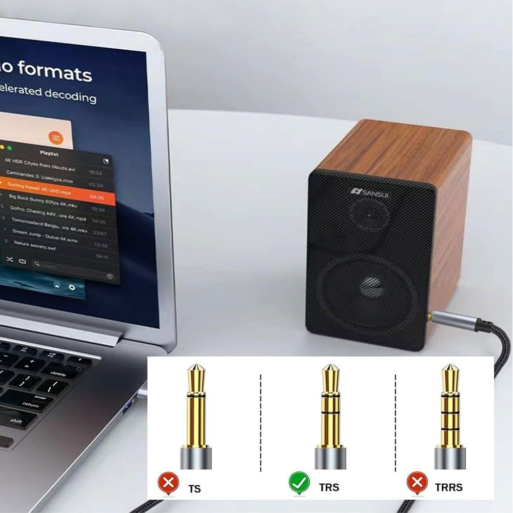 3.5mmオーディオ - USB 音声変換ケーブル 80cm ステレ オオーディオケーブル ヘッ...
