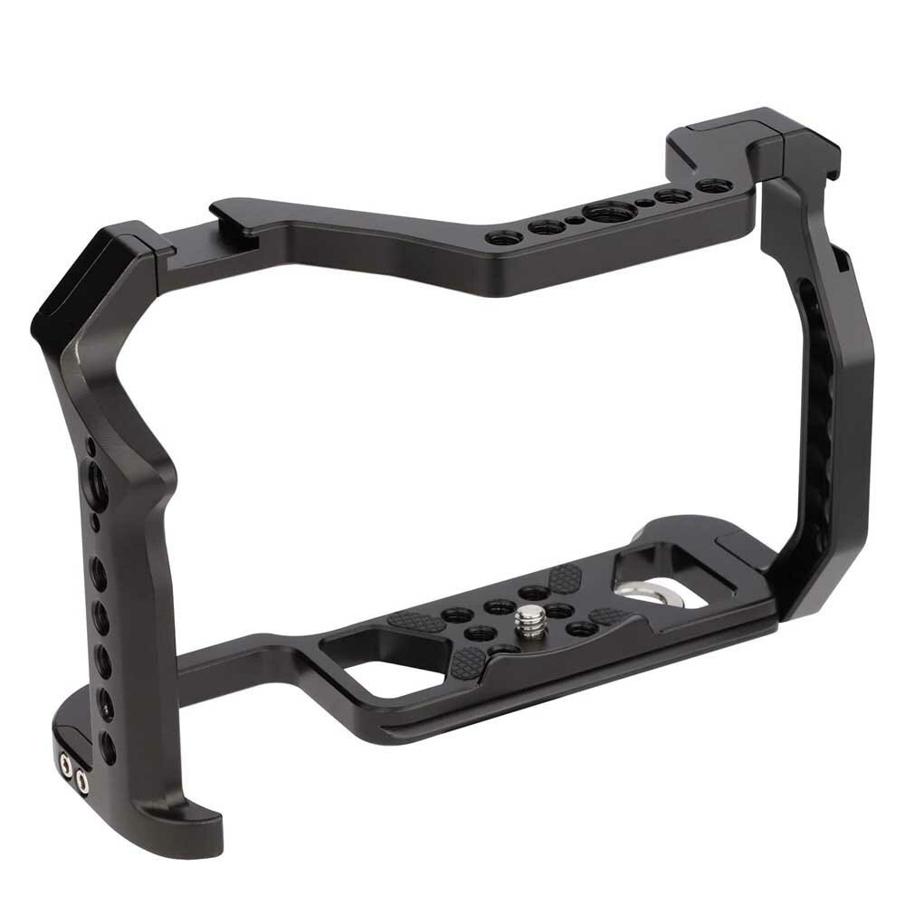 乐天商城 - 【送料無料】 Canon R5 R6ミラーレス用カメラフルケージ 延長マウント マイク フィルライト ブラケット 撮影アクセサリー コールドシュー付き ケージ 超拡張性3/8 4/1ネジ穴 プレート DSLR 装備 拡張カメラケージ 軽量 取付便利 耐久性 耐腐食性