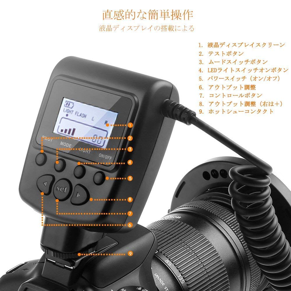 ����� ����󥺥������ �ܼ����ѥ��ȥ��� LED 48�� �ޥ�����󥰥饤�� �ޥ�����󥰥ե�å��� Canon,Nikon���б����ȥ��� LCD�ǥ����ץ쥤 ����̵��