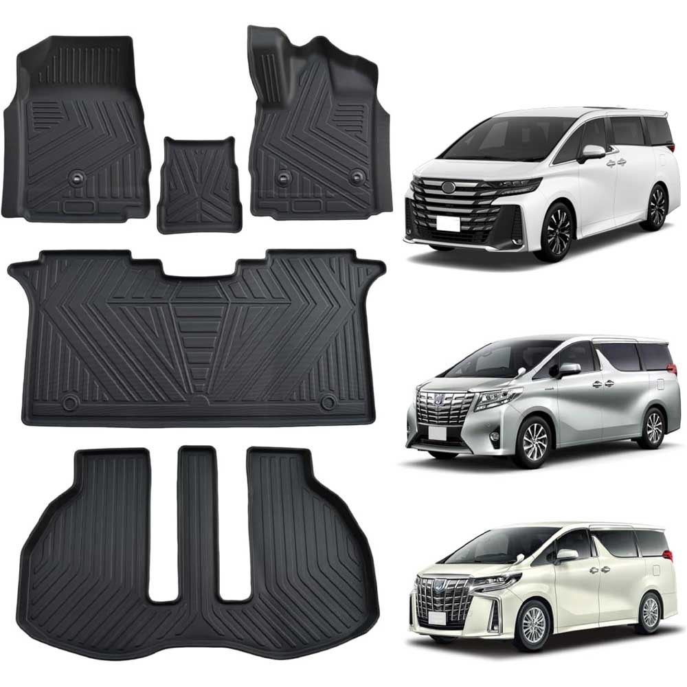 トヨタ アルファード/ヴェルファイア 30系 フロアマットラゲッジマット 防水 7，8人乗り ハイブリッド/ガソリン車専用設計 環境に優しいTPE素材使用 3Dフロアマット 滑り防止 耐摩耗 お手入れ簡単 Alphard VELLFIRE 30系 前期 後期 適用 2015年1月〜2023年6月 【送料無料】