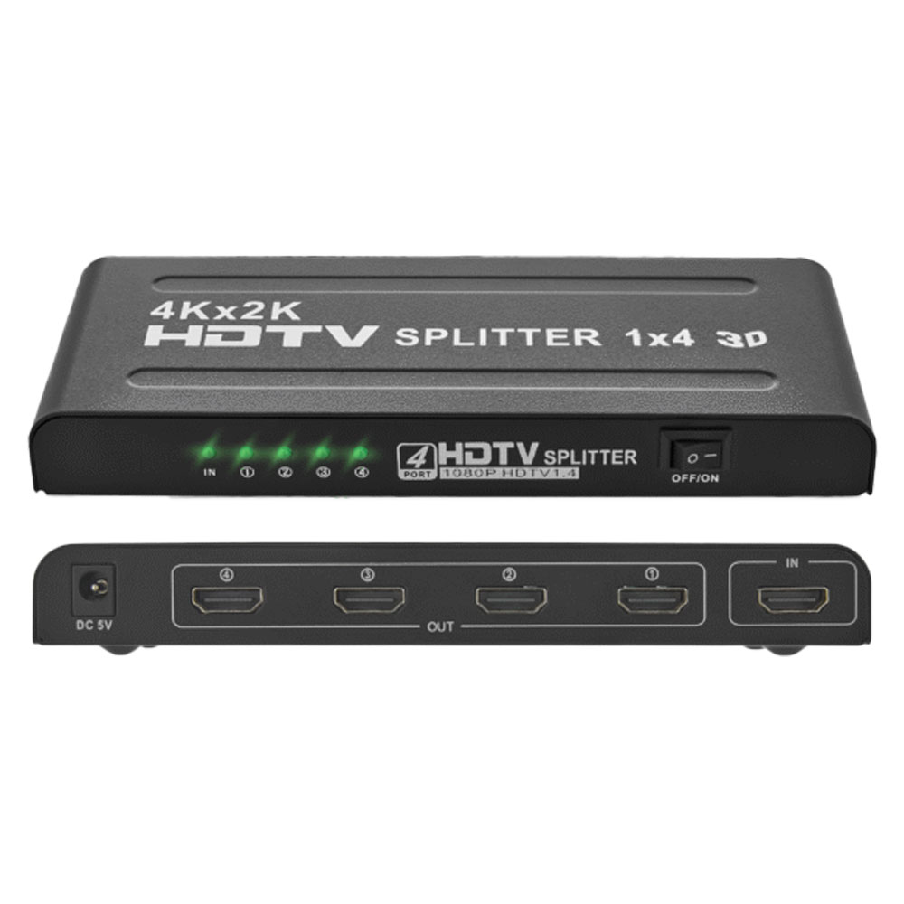【送料無料】HDMIスプリッター 1入力4出力,1×4 HDMI分配器 高解像度 4K 2K 1080P 3D HDTV対応