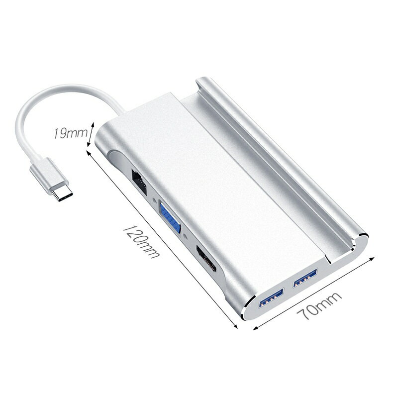 Type-C 7in1 USBnu Type-C Hub USB 3.0|[g USB-C [d|[g VGA HDMI LLAN X^h A~jEdグ RpNg @\ Samsung Galaxy S9 S8 Note 9 Macbook pro 2018 2019 2020 MacBook AirȂǑΉ