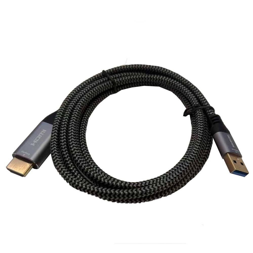 Rakuten - 【送料無料】USB3.0 HDMI 変換ケーブル 2M ドライバー内蔵 5Gbps高速伝送 USB 3.0 (オス) - HDMI (オス) HD 1080Pディスプレイケーブル 音声同期出力 対応 Windows 7/8.1/10/11/Mac OS/Android対応 安定出力 コンパクト 使用簡単