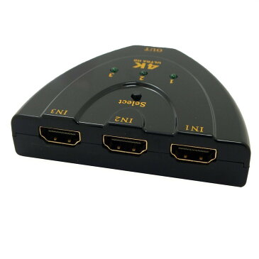 【送料無料】HDMI切替器 4K対応セレクター 分配器 3HDMI to HDMI（メス→メス） 4Kx2K/3D/1080P対応 V1.4 電源不要 自動認識 3ポート スイッチ Blu-Ray / Apple TV / PS3 / Chromecast Stick / Fire TV / HD-DVD / SKY-STB / Xbox 360