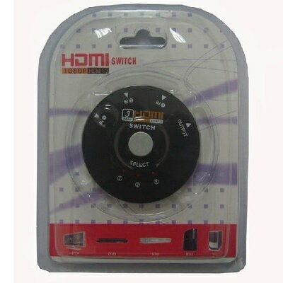 乐天商城 - HDMI切替器/セレクター 3HDMI to HDMI（メス→オス） 3D対応 V1.4（ 3入力 to 1出力)丸いタイプスリム仕様【P25Apr15】