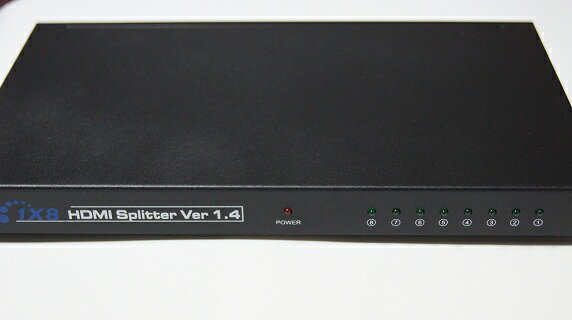 乐天商城 - HDMI(オス)　to 8HDMI(メス)　分配器(1入力×8出力）3D対応 V1.4 1080P☆HDMI 1X8 スプリッター【P25Apr15】