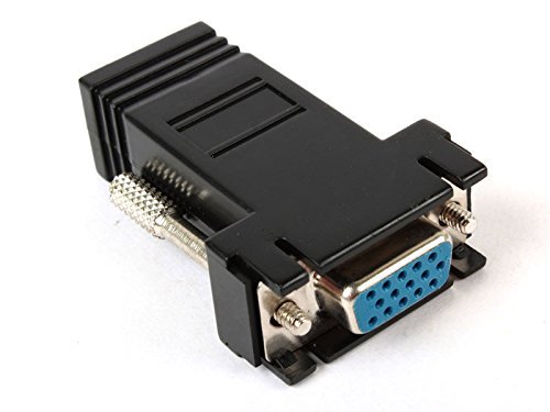 【送料無料】VGA メス to RJ45 メス変換アダプタ LANケーブルでVGAを延長 VGA-LAN変換アダプタ