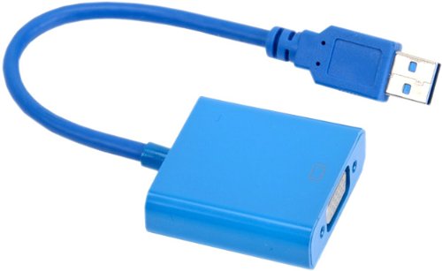 USB 3.0 to VGA 変換 アダプター★マルチディスプレイ 最大6台まで接続可能 商品仕様 カラー：ブルー 長さ：約20cm 商品サイズ：4.5×4.5×1.5cm 重さ：34g 接続口：USB3.0 → VGA 対応OS：WIN 7 / WIN 8 付属品：CD-ROM*1枚 変換チップ内蔵、給電不要 商品説明 　USBポートに接続することにより、パソコンのディスプレイ出力端子 が1つしか無いパソコンでもUSBポートからVGA出力を増やすことが出来ます。 VGA入力に対応しているテレビやプロジェクターに接続して大画面で パソコンの映像を出力することが出来ます。 また、USB接続なので取り外しも簡単に行うことが出来ます。 ■デュアルモード 複数台の液晶モニターを並べて、ブラウザやエクセルなどのソフトを最大6台 まで繋げて表示して作業の効率化を図ることが出来ます。 ■クローンモード 1台目のモニターから6台目のモニターに同じ画面を表示できます。プレゼ ンなどで大変活躍します。 ※　ご購入の際、端子の仕様必ず写真にてご参照ください。 発送方法 ゆうメール 送料 送料無料代引不可 注意事項 代引ご指定された場合は別途ゆうバック送料仏用です。 類似商品はこちらDisplayPort to VGA 変換アダ968円USB to LAN&3USB ハブ 変換アダ1,628円DisplayPort to HDMI 変換ア858円DisplayPort to HDMI 変換ア880円Galaxy S4/S3/note2対応 MH2,508円HDMI to VGA 変換アダプタ☆10801,078円～3in1 Mini Displayport/T980円Micro HDMI to VGA 変換アダプ1,518円Galaxy S4 S3 note2 対応 M2,178円新着商品はこちら2024/3/26あんしんファミリースマホ A303ZT 強化ガ638円2024/3/26Xiaomi 12T Pro 5G ガラスフ638円2024/3/26Google Pixel 6 強化ガラス 液638円再販商品はこちら2024/3/321W ソーラーパネル 充電器 太陽光発電 U6,578円～Powered by EC-UP2024/03/27 更新USB 3.0 to VGA 変換 アダプター