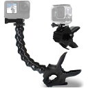 【送料無料】GoPro HERO12/11/10/9 HERO8/7/6/5用 ジョーズフレックスクランプマウント フレキシブルアーム バックル クイックリリース 多関節 アームグースネック付き どこにでも挟めできる 360度回転可能 DJI Osmo