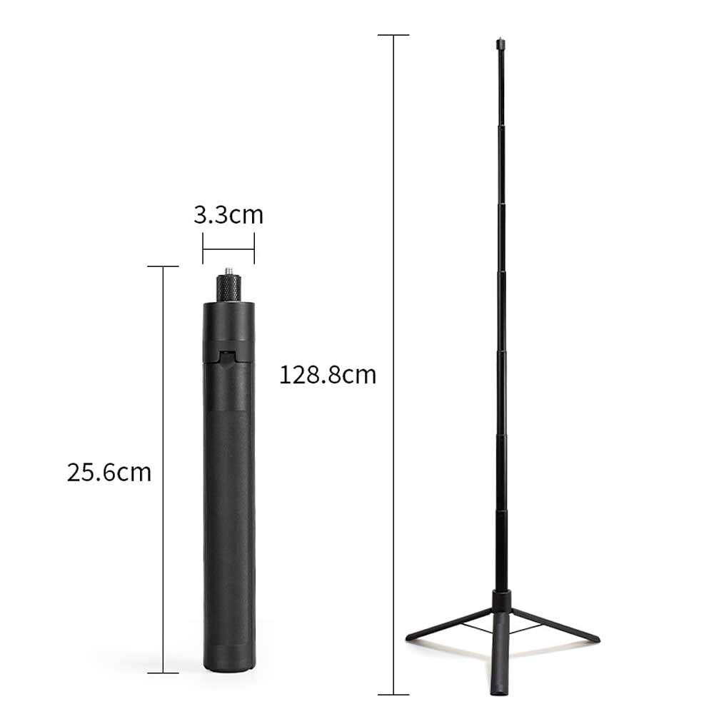 三脚一体型 自撮り棒 アクションカメラ 120CM 自撮り棒 Insta360 カメラ三脚 セルカ棒 軽量 コンパクト 6段伸縮 アクセサリー Insta 360 X6/X5/X4/X3/AcePro/AcePro2/GoPro13/12/11/10/DJI Osmo Action 5 Pro/4/3/Osmo 360対応【送料無料】