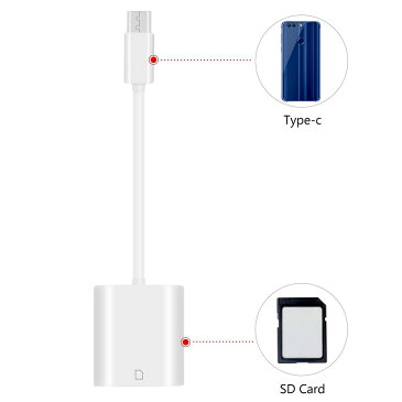 【送料無料】 Type-C to SD カード　カメラリーダーアダプター　カメラカードリーダー　高速な写真とビデオ転送 OTG機能付き MacBook、ChromeBook Pixel、Nexus 5X、Nexus 6P、Nokia N1、SDカードリーダー