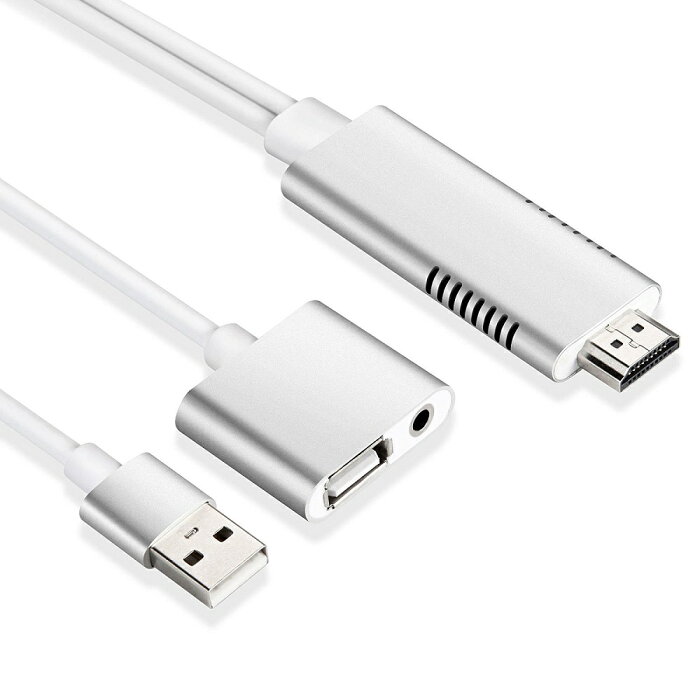 Lightning / Android / Type-c to HDMI 変換ケーブル スマホHDMI 変換アダブター テレビ接続 1080P 高解像度 3in1 USB HDMIケーブル アルミ合金製 高放熱 Type-c / MicroUSB / IOS to HDMI 1080P HD Mirroring ケーブル