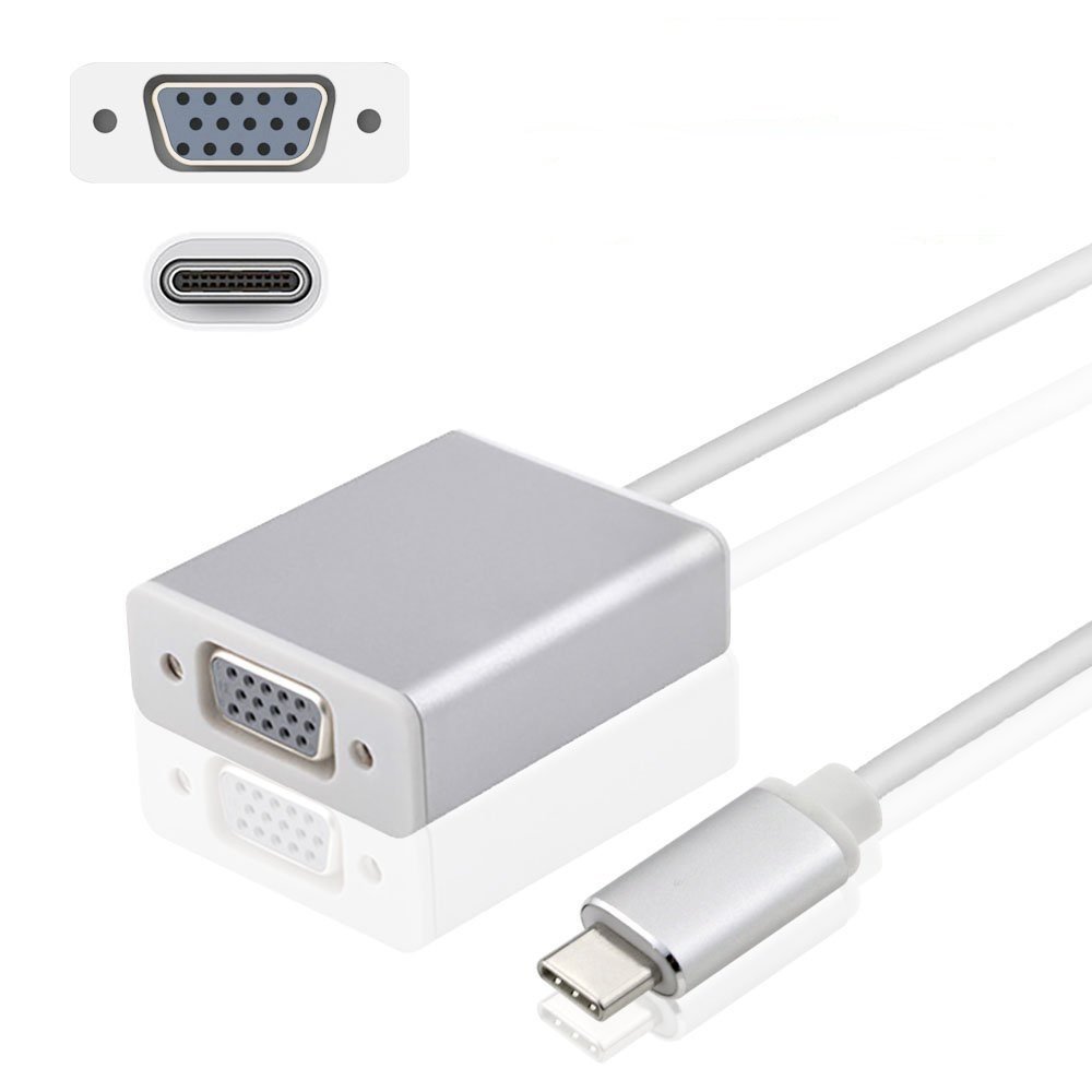 【送料無料】 USB3.1 Type-C to VGA　変換アダプタ (タイプCオス-VGAメスアダプター) Apple MacBook/Google ChromeBook Pixel などC端子搭載のデバイスに対応