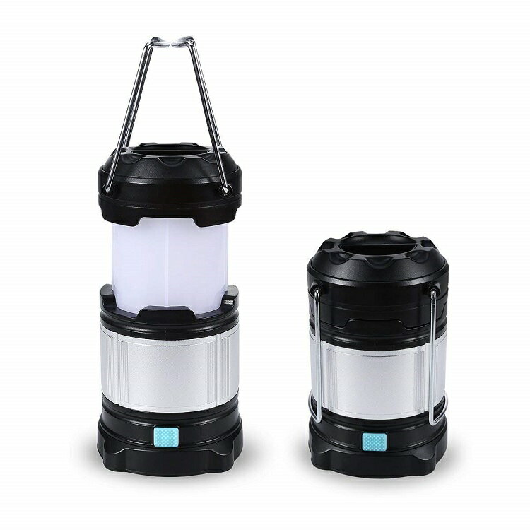 防災/停電対策 LEDランタン キャンプランプ 伸縮式アウトドアライト 4つモード 3つ電源方式 USB充電・単三型電池・充電池 4000mAh モバイルバッテリー機能 防災グッズ必須品 LED作業灯 キャンプ/野営/夜釣り/防災