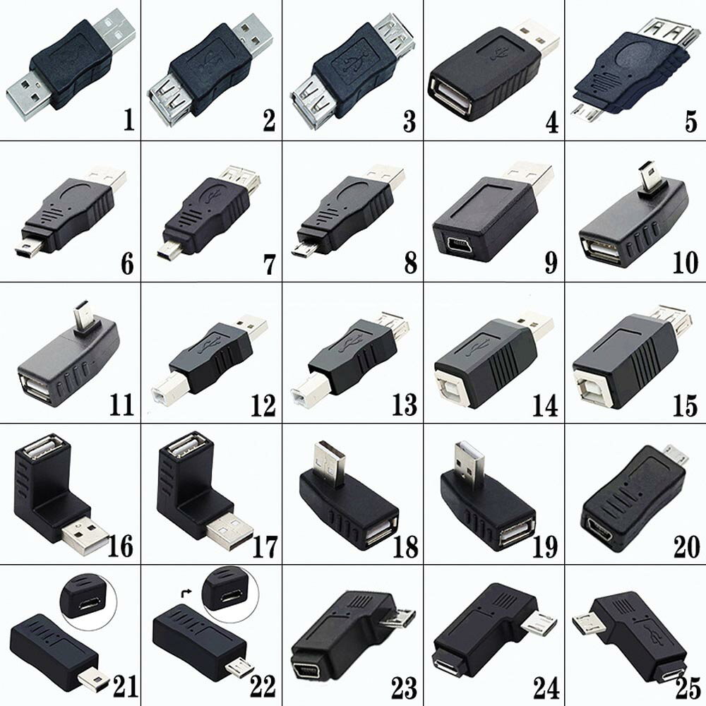 USB-A / Micro USB / mini USB 5Pin / USB-B 各種 変換アダプタ (オス-オス) (オス-メス) 変換 アダプタ コネクタ OTG 変換アダプタ 各種PC USBデバイス プリンタ スキャナー デジタルカメラ デジカメ スマホ タブレット 適用 送料無料