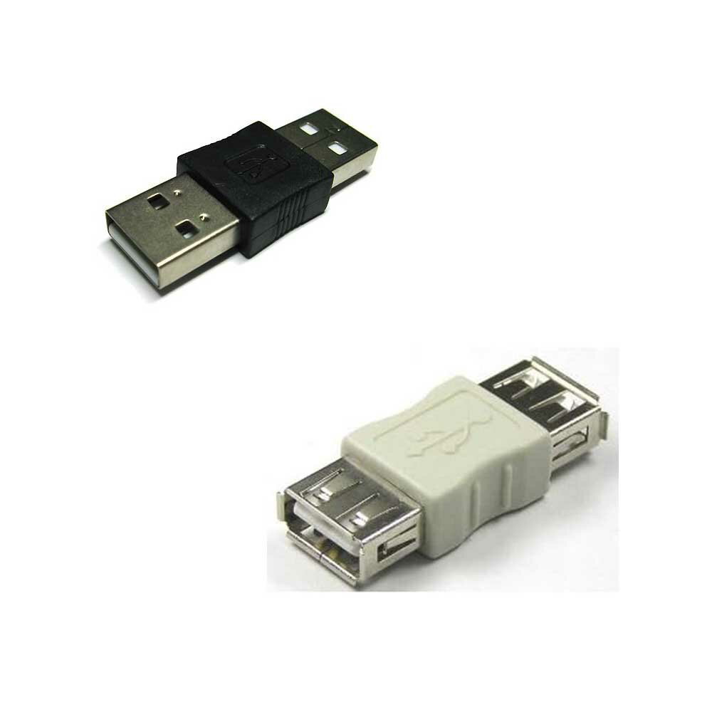 乐天商城 - 【送料無料】 USB中継アダプター USB A(オス) → USB A(オス)ブラック USB A(メス) → USB A(メス)グレー USB機器同士を繋ぐ便利な延長中継 USBアダプタ