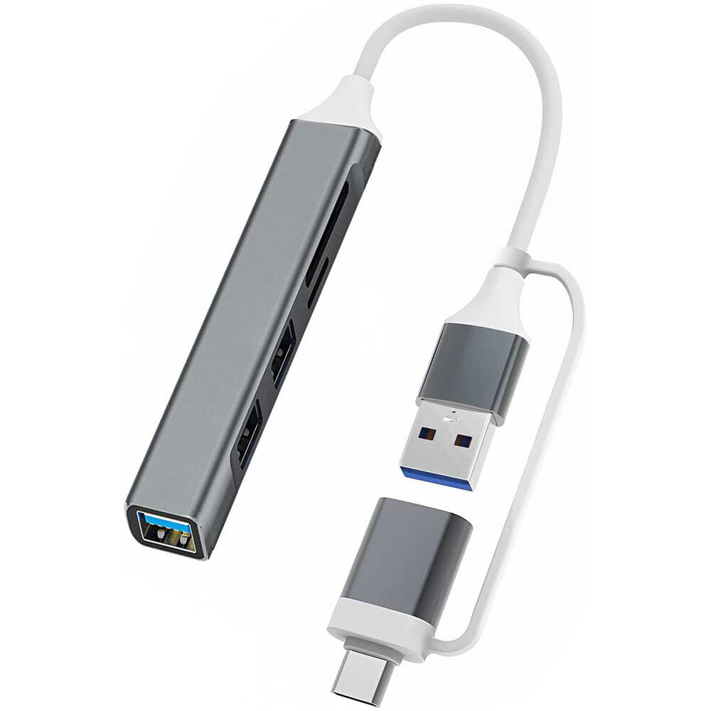 Type C USB3.0 to USB3.0 nu 3|[g MicroSD/SD 5in1 USB3.0 oXp[ ^ y RpNg f[^] 5Gbps 8cm P[u USB Type C nu MacBook/iPad Pro/Surface GO/ChromeBook PS4/PS5ΉȂǑΉ 