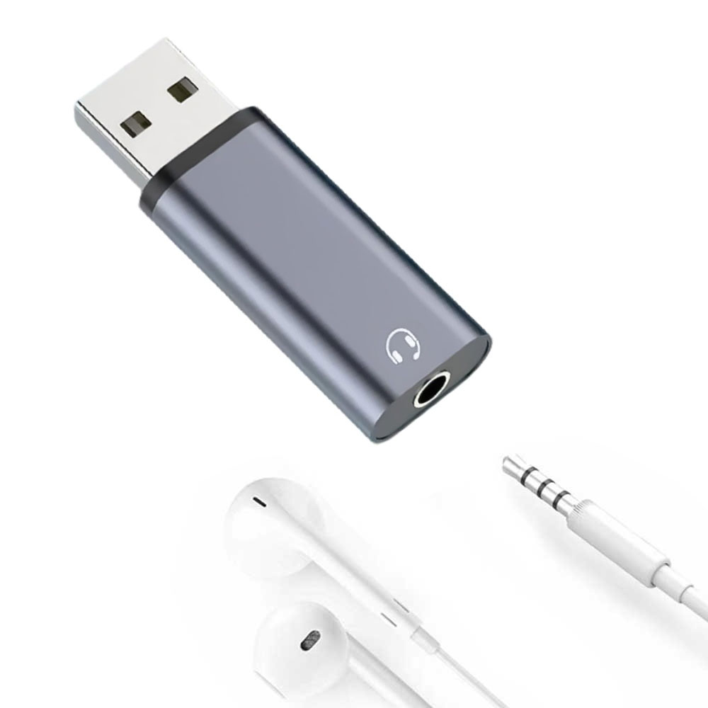 USB 3.5-mm変換アダプタ直挿型外付けサウンドカードTRRS 4極マイク・ヘッドホン端子一体化適用PS 5/PS 4/MacBook/Win…
