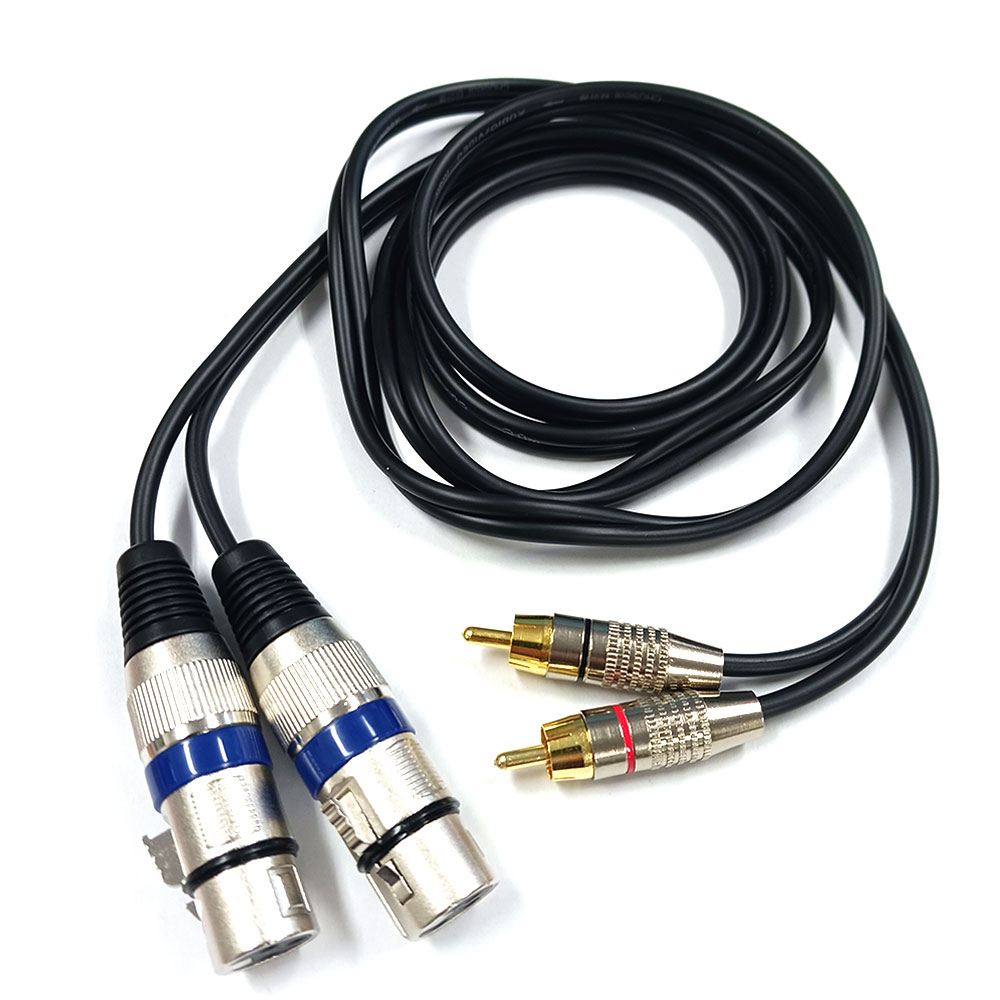 【送料無料】2XLR to 2RCA 変換ケーブル マイクケーブル XLR (メス) - RCA 金メッキ (オス) 変換ケーブル 1.5m オーディオケーブル キャノン ジャック オーディオ機器 アンプ ミキサー 商品仕様 カラー：ブラック 長さ：1.5m 2XLR to 2RCA 変換ケーブル 対応機種 【幅広い互換性】 オーディオ機器、アンプ、ミキサーなど、幅広いデバイス間で信号変換をするための高互換性ケーブルです。 【金メッキプラグ】 RCA端子には金メッキ処理を施しており、摩擦やサビに強く安定したクリアな音質を実現します。 【PVCケーブル】 ケーブルの素材にはPVCを使用し、安定した音質を届けます。 注意事項 ※初期不良などによる返品は到着から1週間以内とさせていただきます。 ※ ロットによりカラー・デザインが異なる場合がございます。 発送方法 定形外・メール便：送料無料　「代引不可」。 代引きご希望の場合は、別途ゆうバック送料と代引き手数料はいただきますので、ご了承の上、ご利用くださいませ。【送料無料】2XLR to 2RCA 変換ケーブル マイクケーブル XLR (メス) - RCA 金メッキ (オス) 変換ケーブル 1.5m オーディオケーブル キャノン ジャック オーディオ機器 アンプ ミキサー
