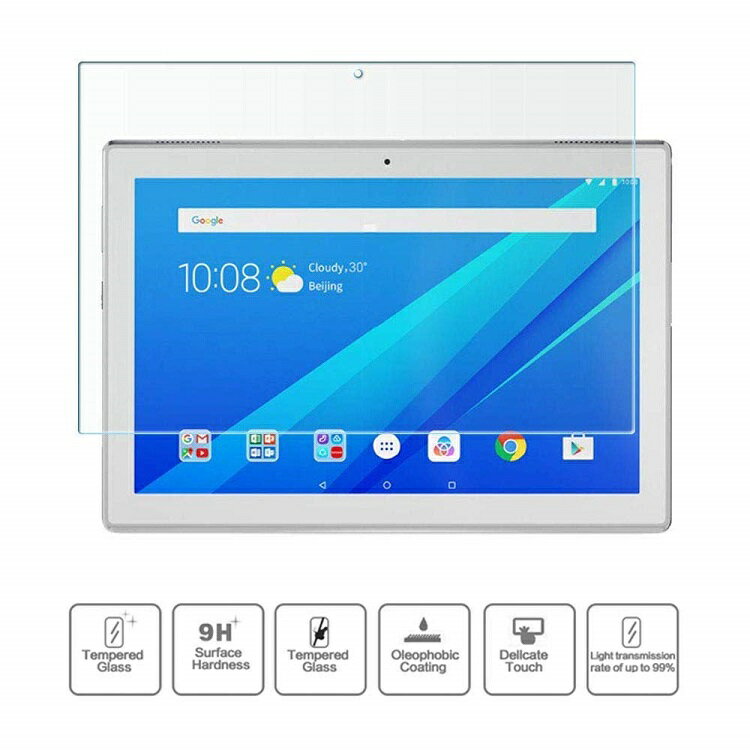 Lenovo Tab K10用 LAVIE Tab E TE510 KAS用 Lenovo Tab M10 FHD Plus TB-X606X, TB-X606F 強化ガラス 液晶保護フィルム ガラスフィルム 耐指紋 撥油性 表面硬度 9H 業界最薄0.3mm 2.5D ラウンドエッジ加工 レノボタブ ラヴィタブ 送料無料