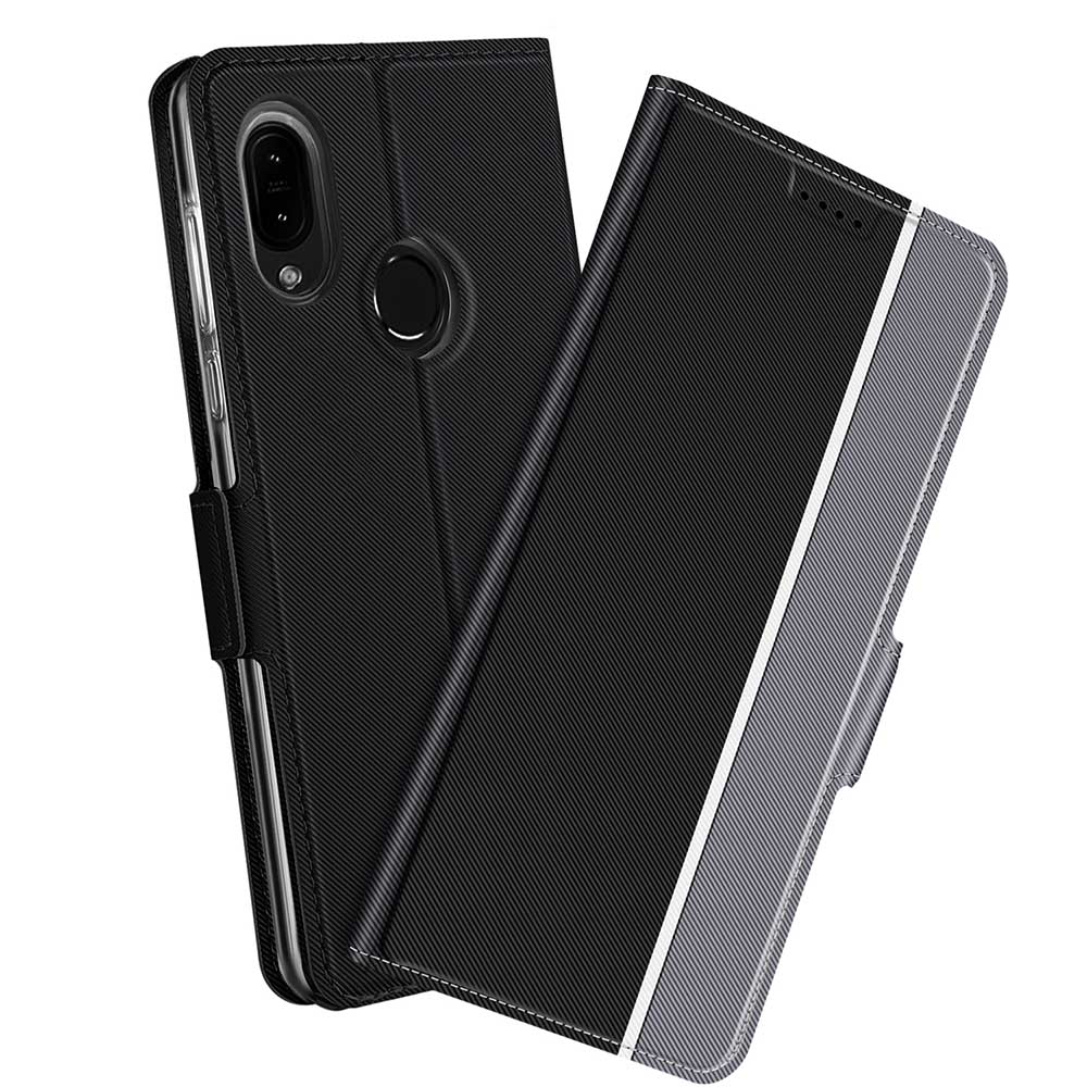 樂天商城 - ZenFone Max (M2) (ZB633KL) スマホケース 手帳型ケース カバー　ツートーンカラー ストラップ付き　マグネット 定期入れ ポケット シンプル ゼンフォンマックスエムツー スマホケース