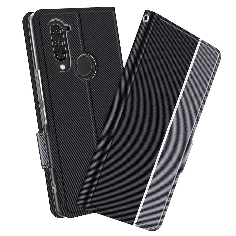 Rakuten - ワイモバイル Libero 5G スマホケース カバー 手帳型 ストラップ付 ツートンカラー マグネット 定期入れ ポケット シンプル リベロ ファイブジー