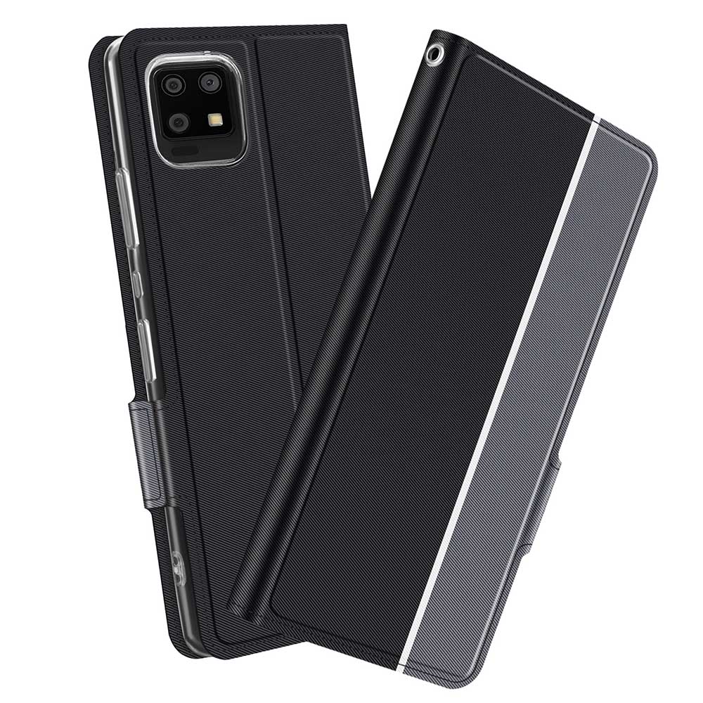 乐天商城 - AQUOS ZERO6 SHG04 A102SH 5G スマホケース 手帳型ケース カバー ツートンカラー ストラップ付き マグネット 定期入れ ポケット シンプル スマホケース 送料無料