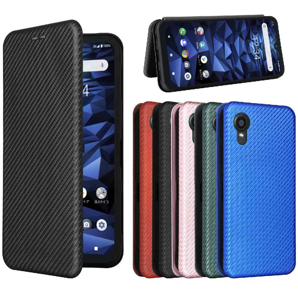 Rakuten - DIGNO SX5 KC-S306 用 ケース 手帳型 カバー 薄型 マグネット 手帳型ケース カーボンデザイン 全面保護 TPU 保護バンパー 衝撃吸収 財布型 マグネット式 カード収納 落下防止 ホルダ ディグノSX5 送料無料