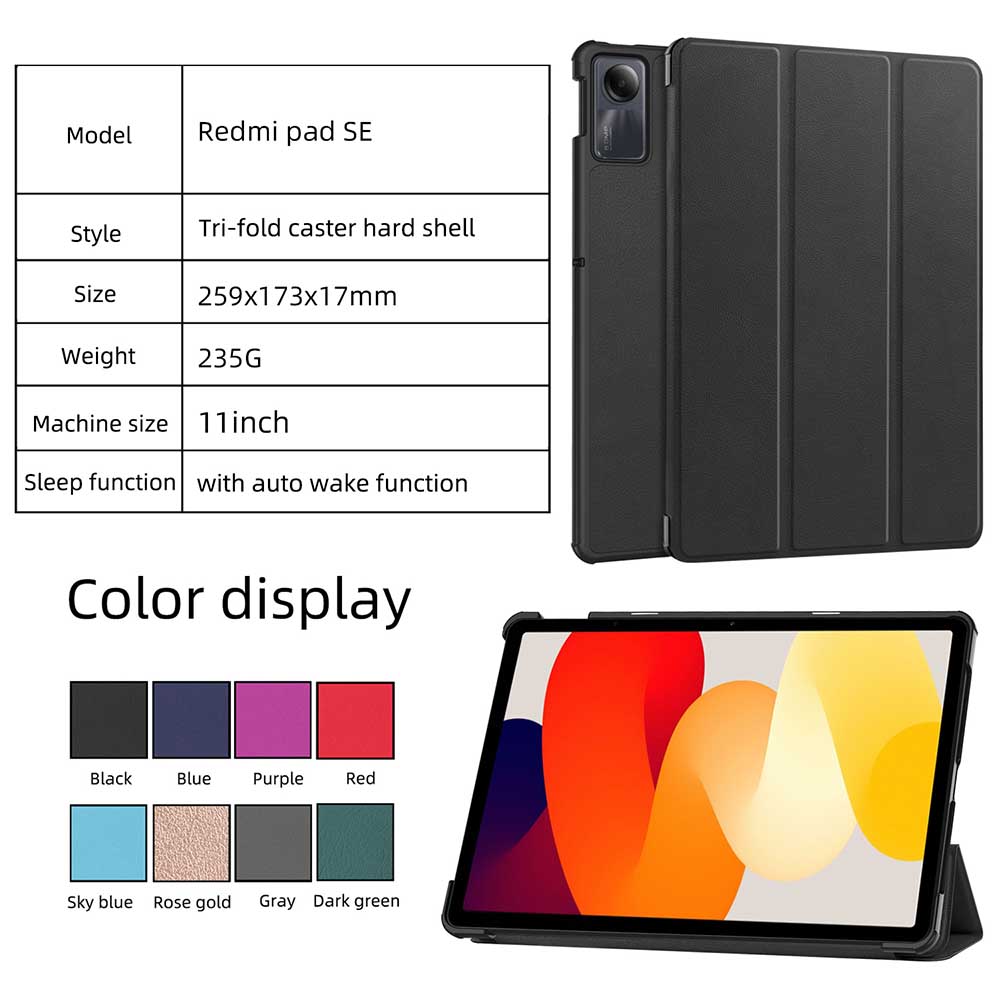 シャオミ Xiaomi Redmi Pad SE 11inch 用　Redmi Pad 2 4G 11inch 用 Redmi Pad2 9.7inch 用 ケース カバー 傷つけ防止 スタンドカバー薄型 軽量 三つ折 内蔵マグネット開閉式 PUレザーカバー 全面保護シャオミ レッドミ パッド エスイー 送料無料