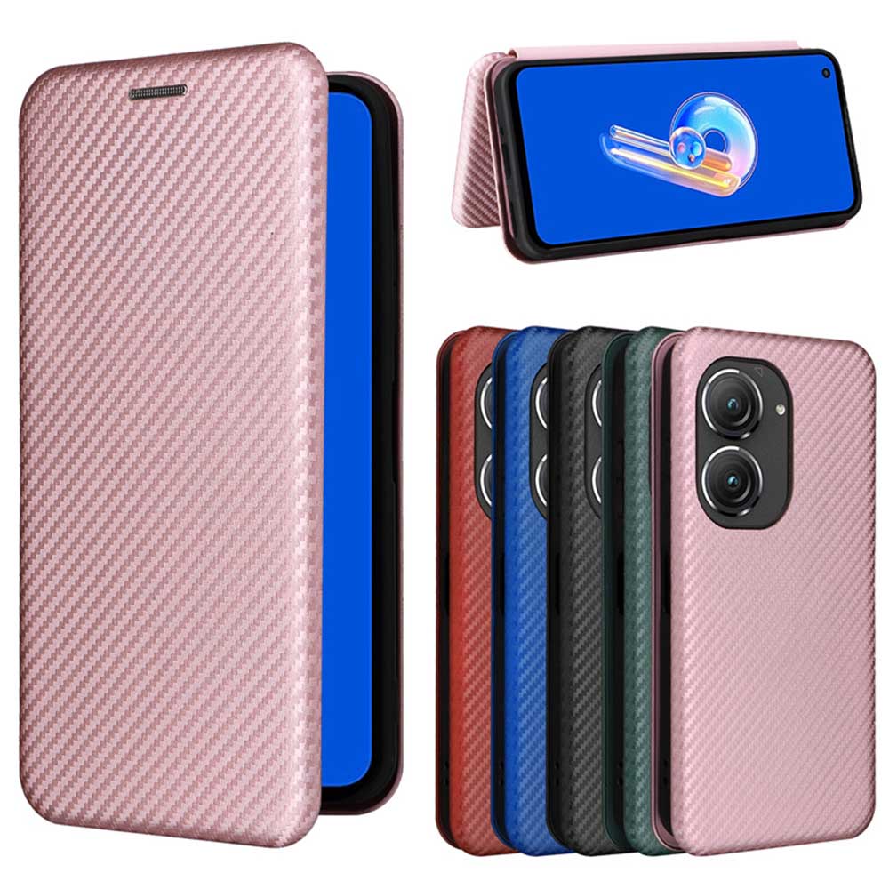 乐天商城 - ASUS ZenFone 9 ケース 手帳型 カバー スマホケース 耐衝撃 薄型 カーボンファイバー 炭素繊維カバー TPU 保護バンパー 財布型 マグネット式 カード収納 落下防止 ホルダ 横開き 送料無料