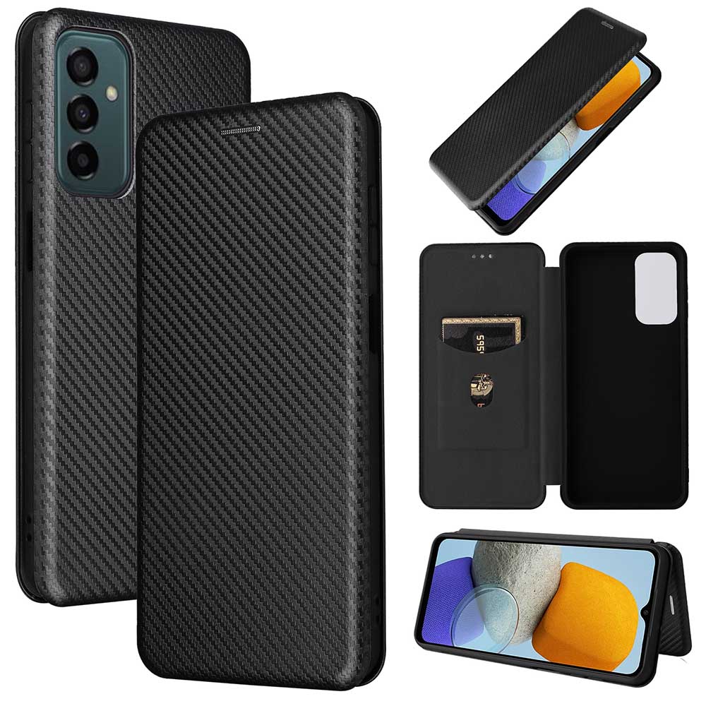 乐天商城 - Galaxy M23 5G ケース カバー 手帳型 スマホケース 薄型 カーボンデザイン 炭素繊維カバー TPU 保護バンパー 財布型 マグネット式 カード収納 落下防止 ホルダ 横開き ギャラクシー エム23 サムスン 送料無料