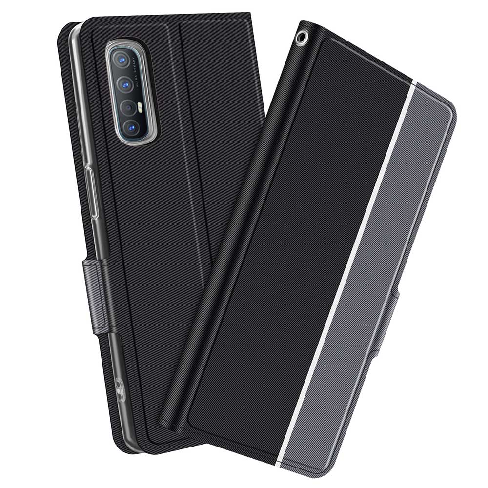 乐天商城 - OPPO Reno3 5G ケース カバー スマホケース 手帳型 ツートンカラー ストラップ付 マグネット 定期入れ ポケット シンプル 送料無料 オッポ リノスリーファイヴジー