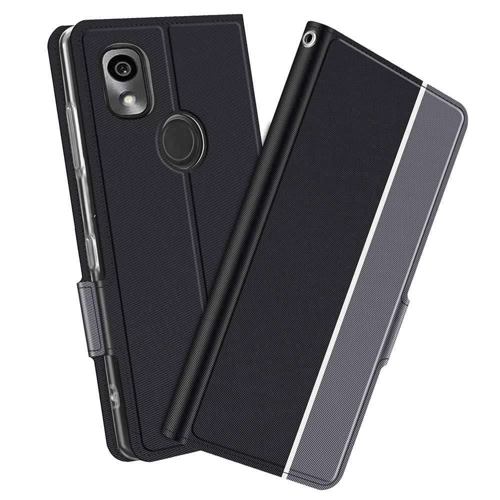 Rakuten - あんしんスマホ KY-51B 5G スマホケース 手帳型ケース カバー　ツートーンカラー ストラップ付き　マグネット 定期入れ ポケット シンプル スマホケース