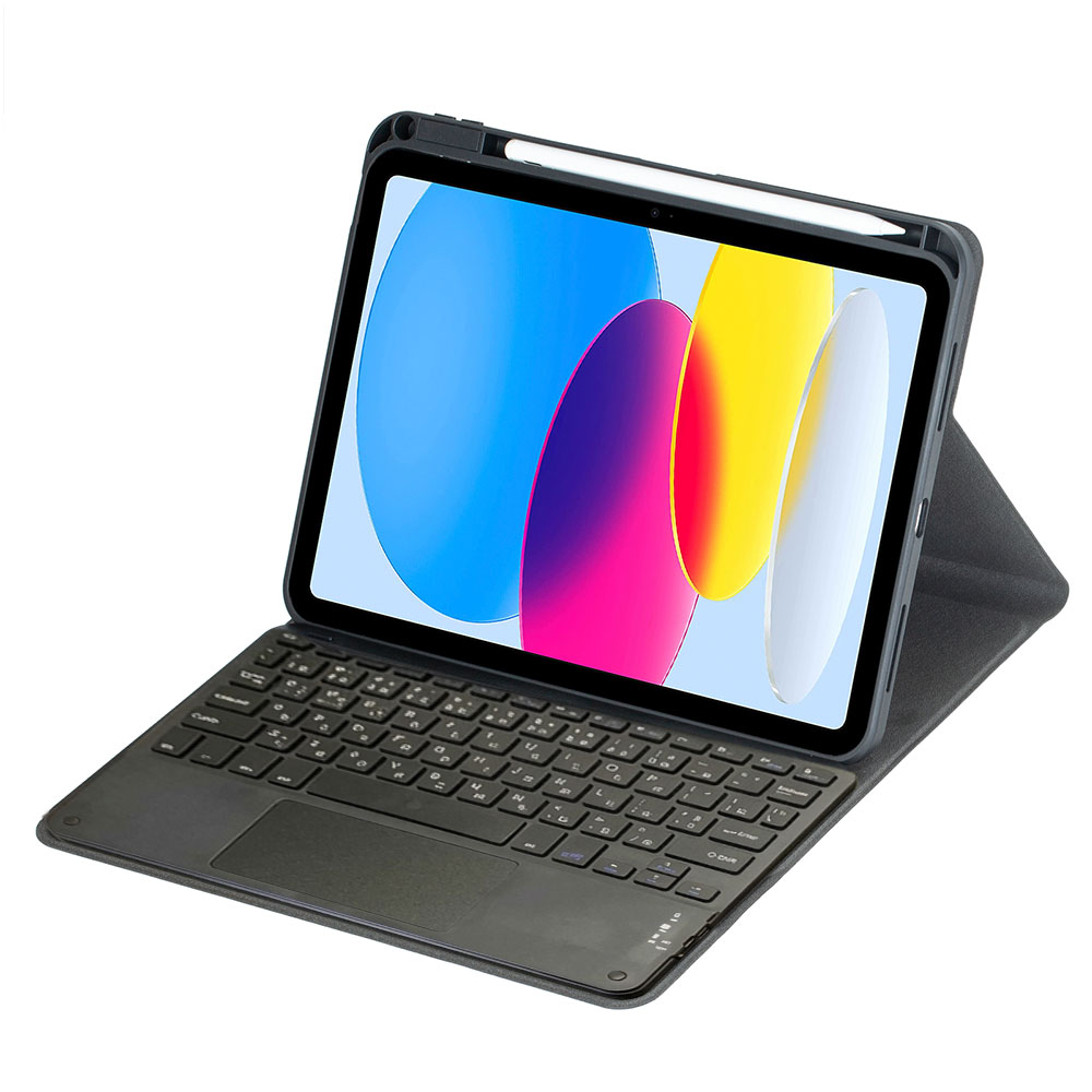iPad A16 2025/iPad 10.9 2022 超薄360度回転レザーケース付き タッチパッド Bluetooth かな/英字キーボード兼スタンド兼カバー US配列 ペンシル収納 脱着式 スタンド機能 軽量・全面保護 リモートワーク最適 在宅勤務 iPad10.9 第10世代 第11世代 送料無料 pcastore-10007628 PCASTORE サンプル画像2