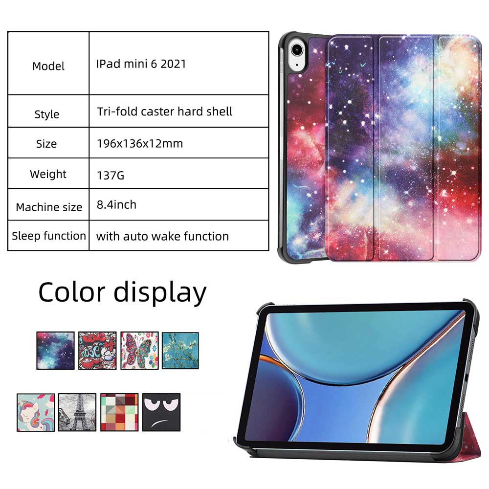 iPad mini 7 A17 Pro / iPad mini6 2021ケース　アイパッドミニシックス 三つ折スリムカバー スマートケース 超薄型 最軽量ケース
