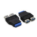 2ポート USB 3.0 メスマザーボード 20ピンヘッダー アダプタ フロントパネル用