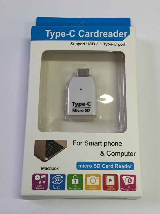 【送料無料】USB Type C 対応 MicroSD/SDHC/SDXC メモリ カードリーダー／ライター Type-Cアダプタ 変換コネクタ