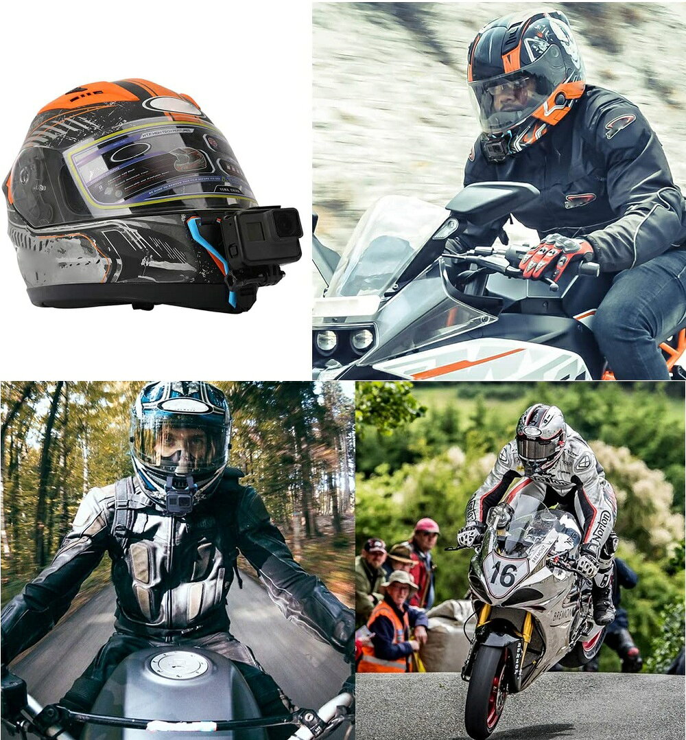 ヘルメットマウント 顎マウント マウントホルダー カメラ固定 POV撮影 フルフェイスヘルメット対応 DJI Osmo Action GoPro Hero10 9 8 6 5 4 Xiaoyiなどアクションカメラ用 Jフックバックルなし pcastore-10003638 PCASTORE サンプル画像2