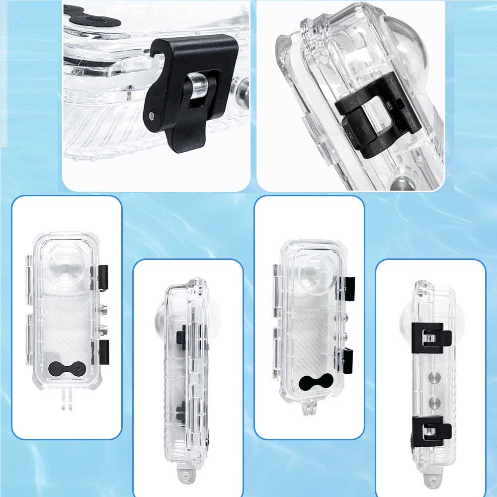 【送料無料】insta360 X4 / insta360 X5 用 防水ハウジングケース ダイブハウジング 防水 防塵 保護ケース 水深45m 水中撮影用　側面開閉仕様