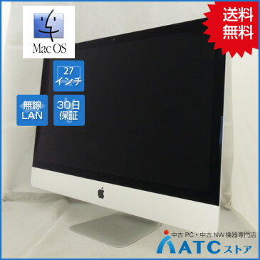 【中古デスクトップパソコン】Apple/iMac/ME089J/A/Core i5 3.4G/HDD 1TB/メモリ 16GB/27インチ/Mac OS 10.10【良】