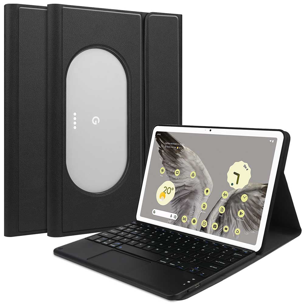 Google Pixel Tablet 10.95inch用 超薄レザーケース付き タッチパッド Bluetooth キーボード兼スタンド兼カバー US配列 脱着式 スタンド機能 全面保護　リモートワーク最適 在宅勤務 送料無料 pcatec-10004827 pcatec サンプル画像3