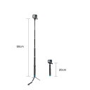 GoPro HERO9 対応 自撮り棒 一脚 三脚 兼用 ハンドヘルド 拡張可能 アルミ合金 調整可能ポール 三脚 スマホ用ホルダー付き 超軽量5段収納式 iP...